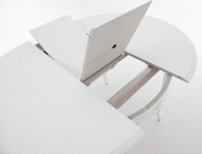 Кухонный стол раскладной Кабриоль исп. Круг 1250, тон 10 (Морилка/Эмаль) в Вологде - изображение 4