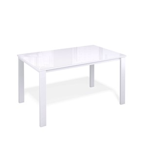 Кухонный раскладной стол Kenner LL1200 белый/стекло белое глянец в Вологде