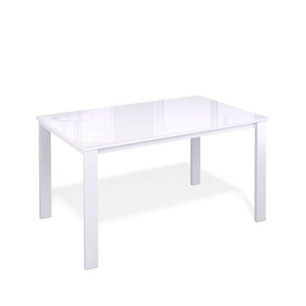 Кухонный раскладной стол Kenner LL1200 белый/стекло белое глянец в Вологде - изображение