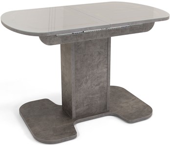 Обеденный раздвижной стол Киото-1 (ноги серый камень, серебро/серый камень) в Вологде - предосмотр