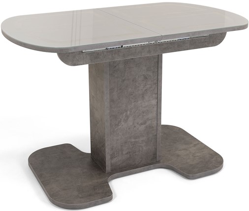 Обеденный раздвижной стол Киото-1 (ноги серый камень, серебро/серый камень) в Вологде - изображение