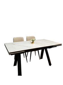 Кухонный раздвижной стол KL1600, черный/керамика мрамор золотой в Вологде - предосмотр 1