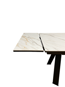 Кухонный раздвижной стол KL1600, черный/керамика мрамор золотой в Вологде - предосмотр 5