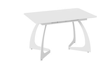 Раздвижной стол Конкорд Тип 2 (Белый муар/Стекло матовое белое) в Вологде - предосмотр 2