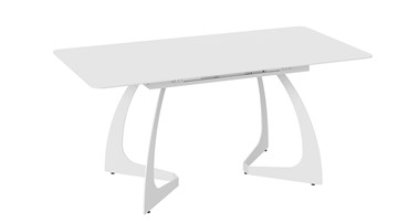 Раздвижной стол Конкорд Тип 2 (Белый муар/Стекло матовое белое) в Вологде - предосмотр 3