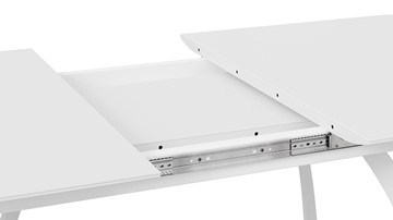 Раздвижной стол Конкорд Тип 2 (Белый муар/Стекло матовое белое) в Вологде - предосмотр 4