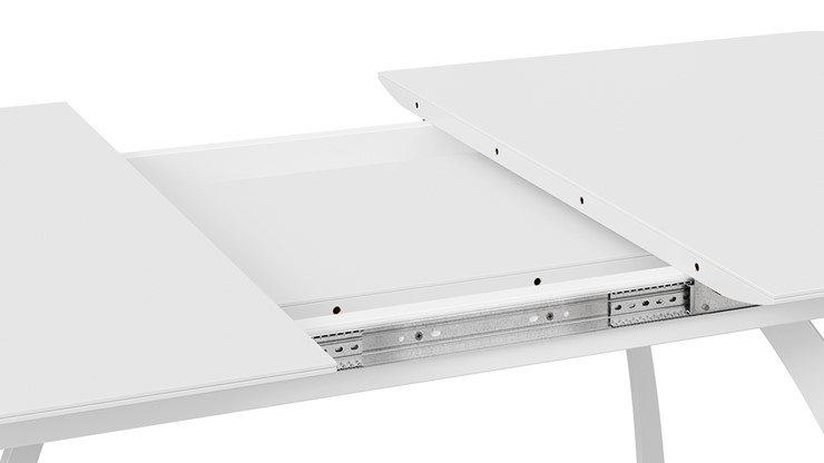 Раздвижной стол Конкорд Тип 2 (Белый муар/Стекло матовое белое) в Вологде - изображение 4