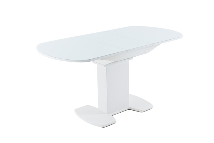 Кухонный раскладной стол Корсика исп. 1 (Стекло Белое, Opti) 1100(1415)*700 в Вологде - изображение 3