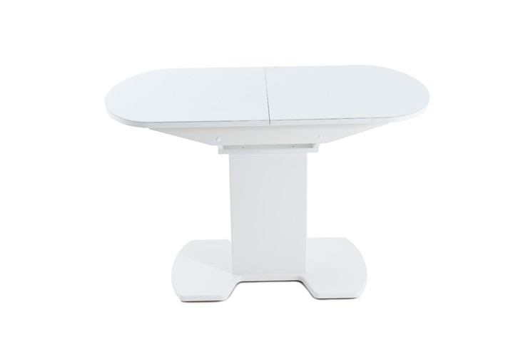 Кухонный раскладной стол Корсика исп. 1 (Стекло Белое, Opti) 1100(1415)*700 в Вологде - изображение 4
