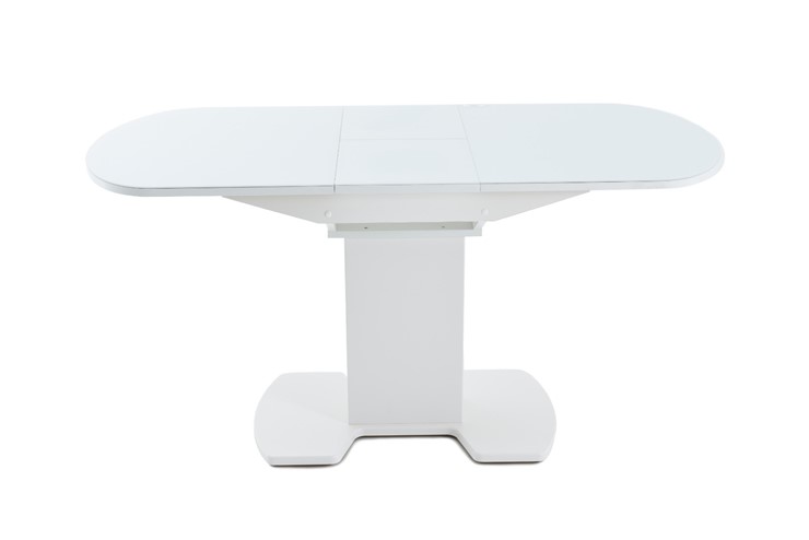 Кухонный раскладной стол Корсика исп. 1 (Стекло Белое, Opti) 1100(1415)*700 в Вологде - изображение 5