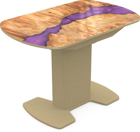 Кухонный раскладной стол Корсика исп. 2 Фотопечать (Дерево №31) 1200(1515)*800 в Вологде - изображение