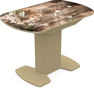 Кухонный раскладной стол Корсика исп. 2 Фотопечать (Дерево №7) 1200(1515)*800 в Вологде