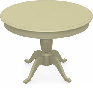 Кухонный стол раздвижной Леонардо-1 исп. Круг 1000, тон 10 Покраска + патина с прорисовкой (на столешнице) в Вологде - предосмотр