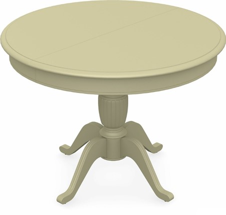 Кухонный стол раздвижной Леонардо-1 исп. Круг 1000, тон 10 Покраска + патина с прорисовкой (на столешнице) в Вологде - изображение