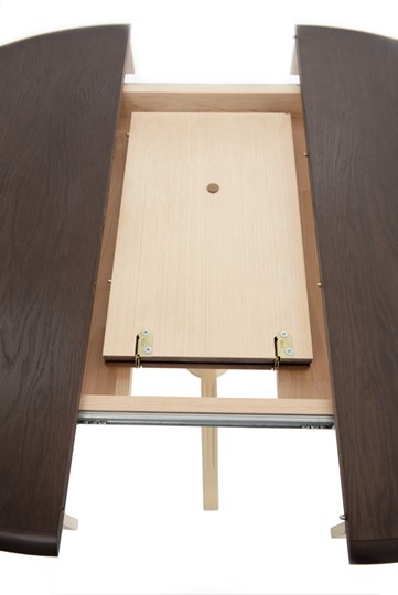 Кухонный стол раскладной Леонардо-1 исп. Круг 820, тон 40 (Морилка/Эмаль) в Вологде - изображение 4