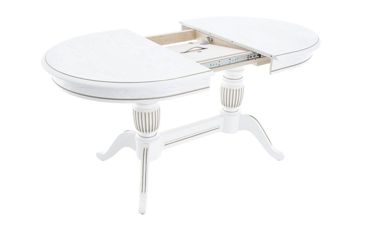 Кухонный стол раскладной Леонардо-2 исп. Овал, тон 2 (Морилка/Эмаль) в Вологде - изображение 1