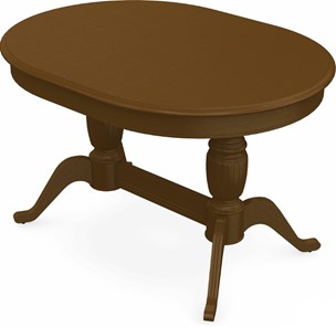 Кухонный стол раздвижной Леонардо-2 исп. Овал, тон 2 Покраска + патина с прорисовкой (на столешнице) в Вологде