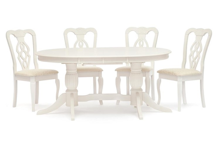 Кухонный стол раскладной LORENZO (Лоренцо) 160+46x107x76, pure white (402) в Вологде - изображение 2