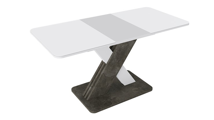 Раздвижной стол Люксембург тип 1 (Белый/Ателье темный/Стекло белое матовое) в Вологде - изображение 1