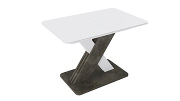 Раздвижной стол Люксембург тип 1 (Белый/Ателье темный/Стекло белое матовое) в Вологде
