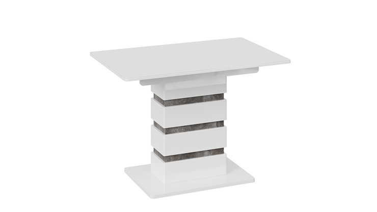 Обеденный раздвижной стол Мадейра тип 1 (Белый глянец/Ателье темный) в Вологде - изображение 2