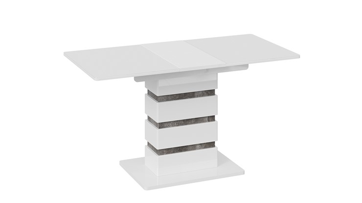 Обеденный раздвижной стол Мадейра тип 1 (Белый глянец/Ателье темный) в Вологде - изображение 3
