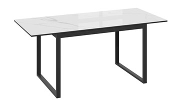 Раздвижной стол Маркус Тип 1 (Черный муар, Стекло белый мрамор) в Вологде - предосмотр 3