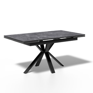 Кухонный стол раздвижной ME1600 (черный/керамика мрамор черный) в Вологде