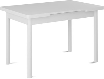 Кухонный стол раскладной Милан-1 EVO, ноги металлические белые, белый цемент в Вологде - предосмотр