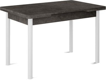 Обеденный раздвижной стол Милан-1 EVO, ноги металлические белые, серый камень в Вологде