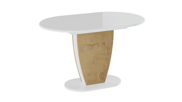Кухонный стол раскладной Монреаль тип 1 (Белый глянец/Бунратти) в Вологде - изображение