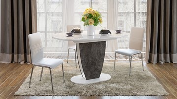 Кухонный раздвижной стол Монреаль тип 1 (Белый глянец/Моод темный) в Вологде - предосмотр 2