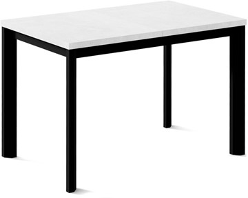 Обеденный раздвижной стол Нагано-2L (ноги черные, белый цемент) в Вологде