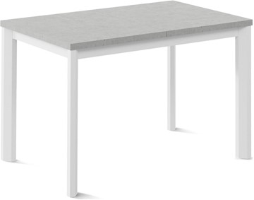 Кухонный стол раскладной Нагано-2L (ноги металлические белые, светлый цемент) в Вологде - предосмотр