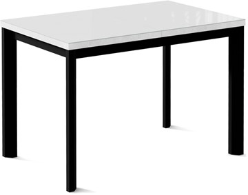 Кухонный стол раздвижной Нагано-3G (ноги черные, стекло cristal/белый цемент) в Вологде