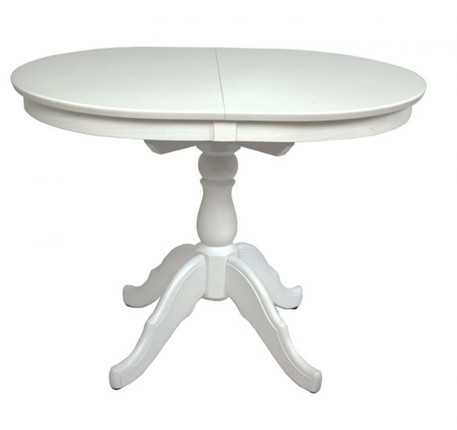 Кухонный стол раздвижной Овальный (белая эмаль) 78,5x82x110+35 в Вологде - изображение