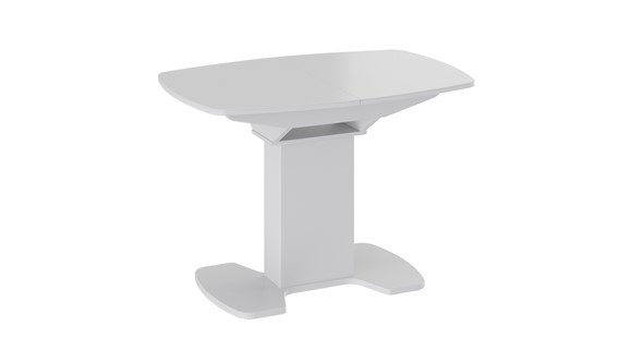 Кухонный стол раскладной Портофино (СМ(ТД)-105.01.11(1)), цвет  Белый глянец/Стекло белое в Вологде - изображение