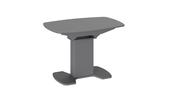 Обеденный раздвижной стол Портофино (СМ(ТД)-105.01.11(1)), цвет Серое/Стекло серое матовое LUX в Вологде - изображение