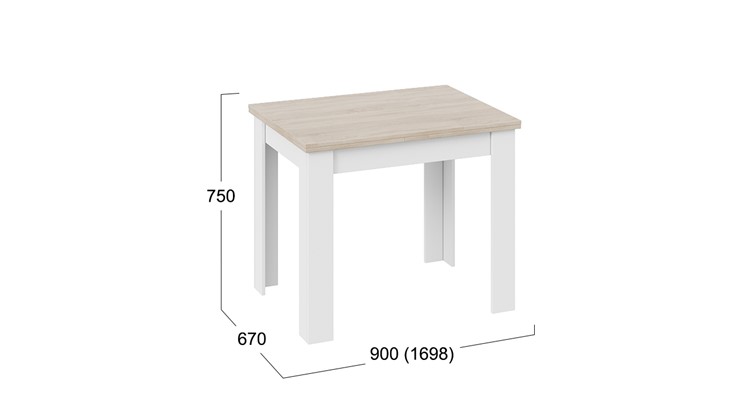 Кухонный раскладной стол Промо тип 3 (Белый/Дуб сонома светлый) в Вологде - изображение 4