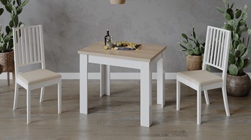 Кухонный раскладной стол Промо тип 3 (Белый/Дуб сонома светлый) в Вологде - предосмотр 5