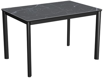 Кухонный стол раскладной Римини-мини С, 90х65 (+40) керамика Black Marble (черный) в Вологде - предосмотр