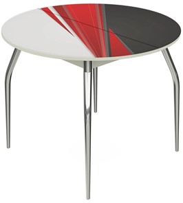 Кухонный стол раскладной Ривьера - Круг, ноги метал. крашеные №24, ФП (Текстура №46) в Вологде