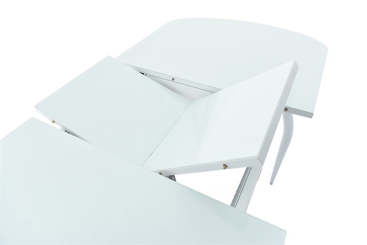 Стол раздвижной Ривьера исп.1 хром №5 (стекло белое/черный) в Вологде - изображение 3