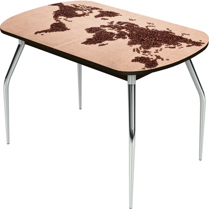 Обеденный раздвижной стол Ривьера исп.1 ноги метал. крашеные №24 Фотопечать (Кофе №10) в Вологде - изображение