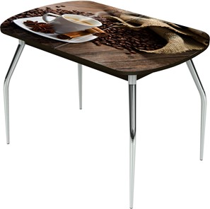 Обеденный раздвижной стол Ривьера исп.1 ноги метал. крашеные №24 Фотопечать (Кофе №22) в Вологде