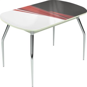 Кухонный раздвижной стол Ривьера исп.1 ноги метал. крашеные №24 Фотопечать (Текстура №46) в Вологде