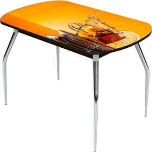 Кухонный стол раздвижной Ривьера исп.2 ноги метал. крашеные №24 Фотопечать (Кофе №15) в Вологде