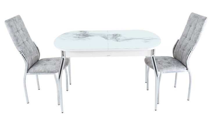 Обеденный раздвижной стол Ривьера исп.2 ноги метал. крашеные №24 Фотопечать (Кофе №5) в Вологде - изображение 12