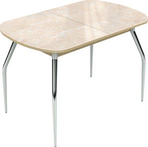 Обеденный раздвижной стол Ривьера исп.2 ноги метал. крашеные №24 Фотопечать (Мрамор №6) в Вологде
