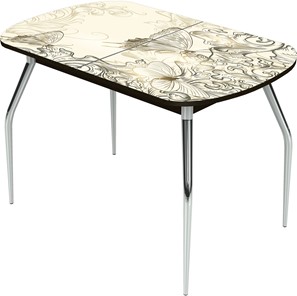 Кухонный стол раскладной Ривьера исп.2 ноги метал. крашеные №24 Фотопечать (Текстура №33) в Вологде